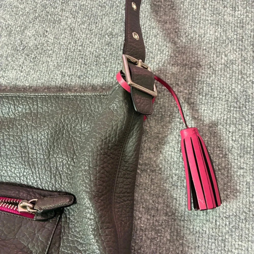 Coach Legacy 19913 Shoulder Bag Womens Grey Pink Leather‎ Tassel Hobo